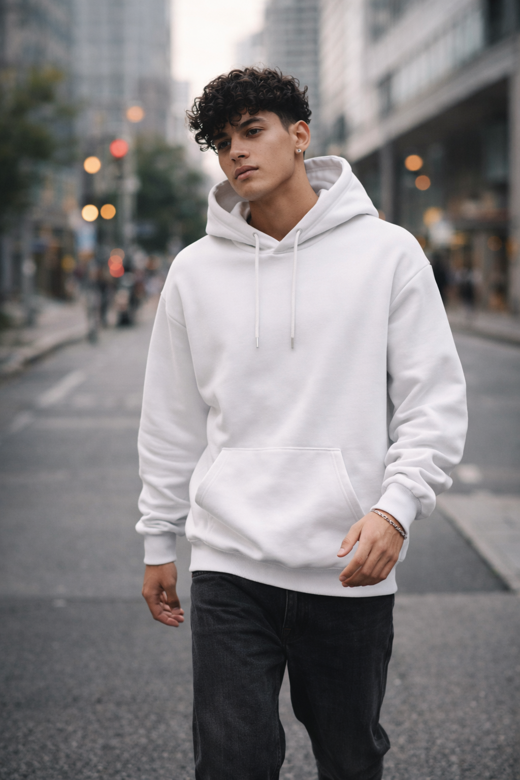 white hoodie